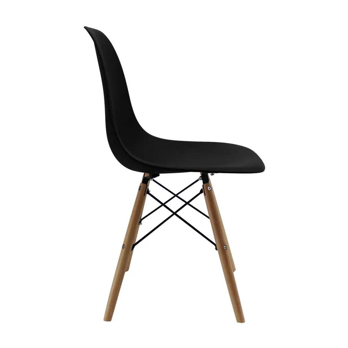 Set X6 Silla Comedor Eames Patas Madera Negro 4