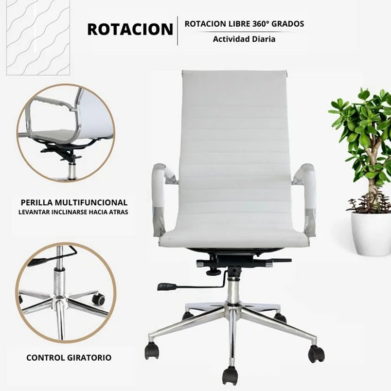 Silla de escritorio Ejecutiva Blanco/Negro Ekonomodo Colombia 2