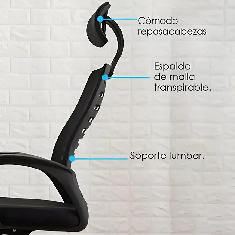 Silla de escritorio Ejecutiva Negro Generico Dc-156 3