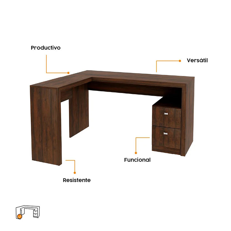 Escritorio Oficina Montreal Rustico Bonno 1
