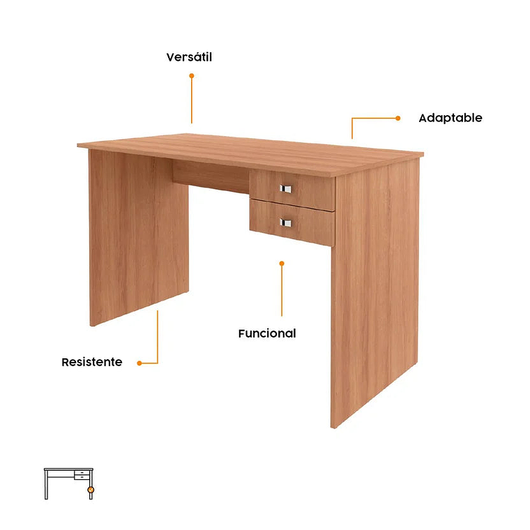 Escritorio Oficina Volt Negro/almendra Bonno 3
