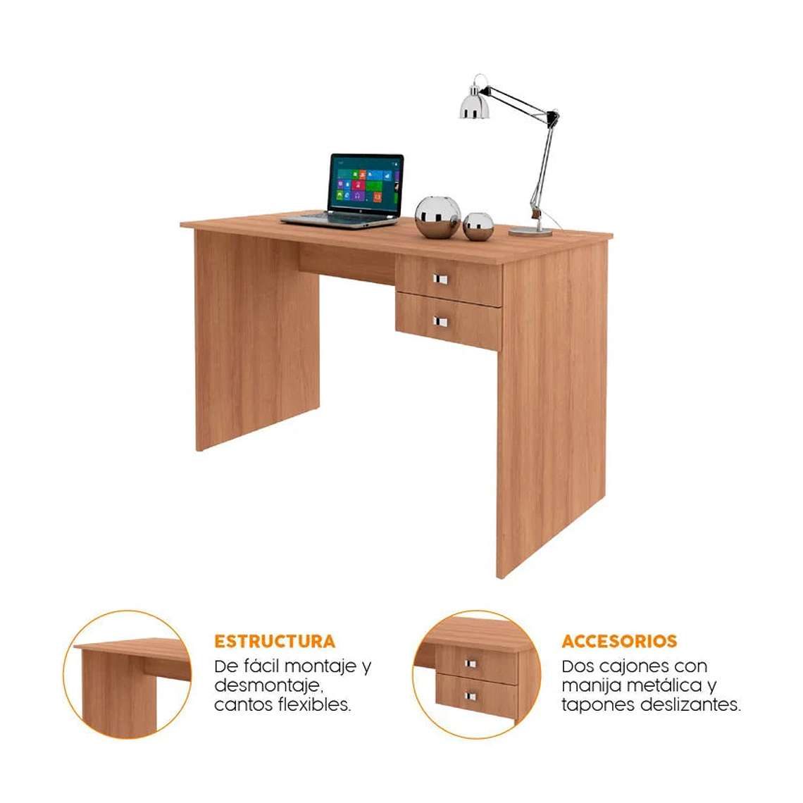 Escritorio Oficina Volt Negro/almendra Bonno 5