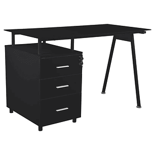 Escritorio Metal Vidrio Tripoli Negro 120x60x76cm