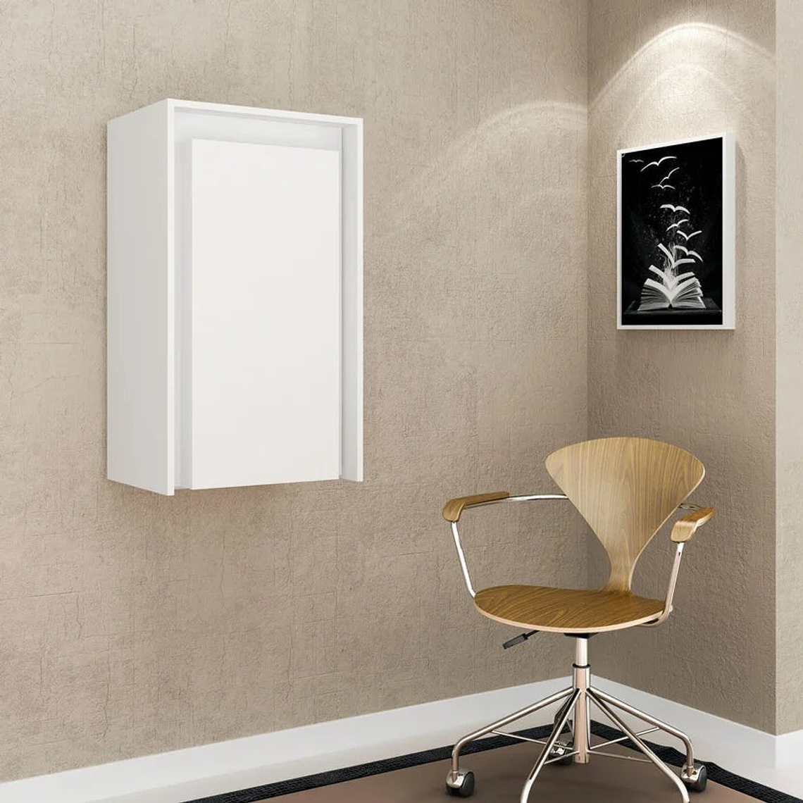 Escritorio de Oficina Plegable Kenay 158x108x48 Blanco 3