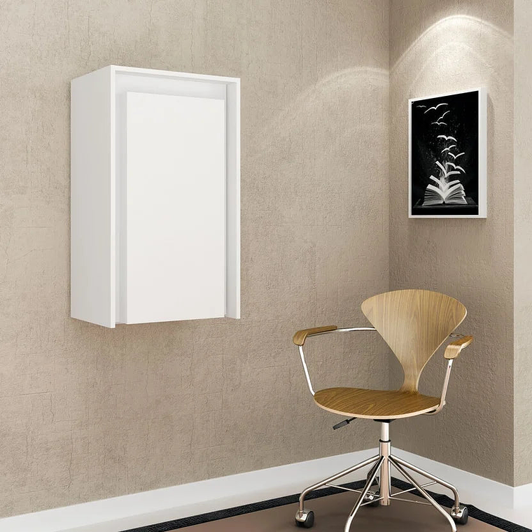 Escritorio de Oficina Plegable Kenay 158x108x48 Blanco 3