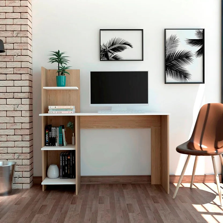 Escritorio 120 Vilna Rovere+Blanco 120x120x45cm 5