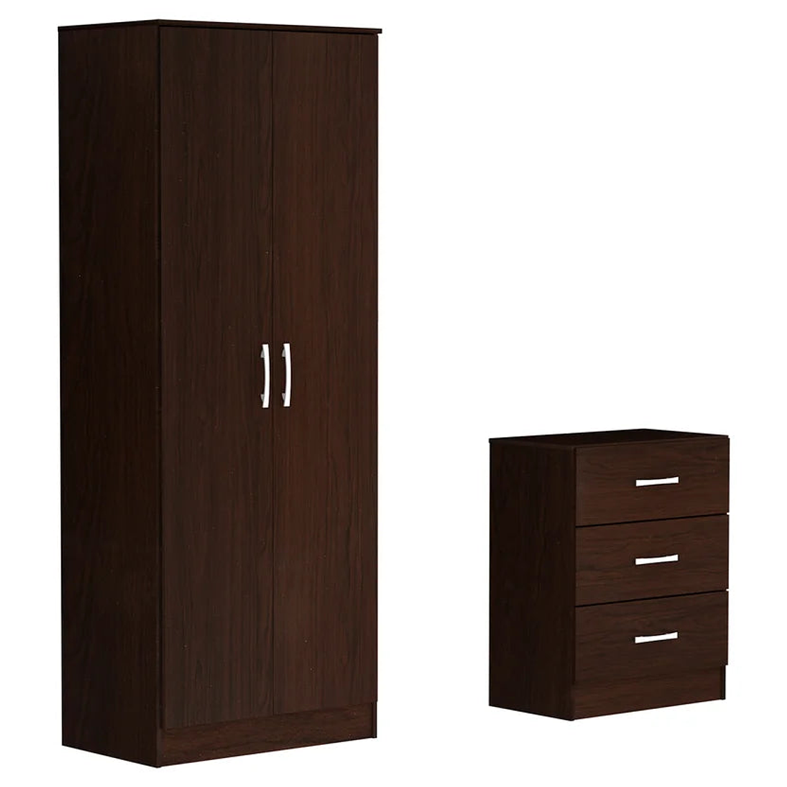 Combo Closet 2 Puertas 3 Cajones + Cómoda Tabaco 5