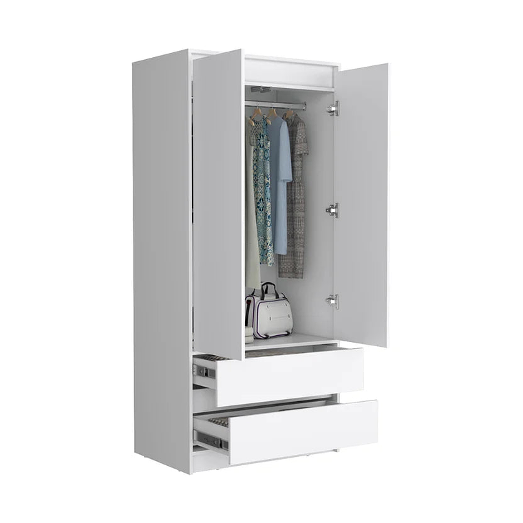 Closet 2 Puertas 2 Cajones Austin 180X80 Rta Blanco 4