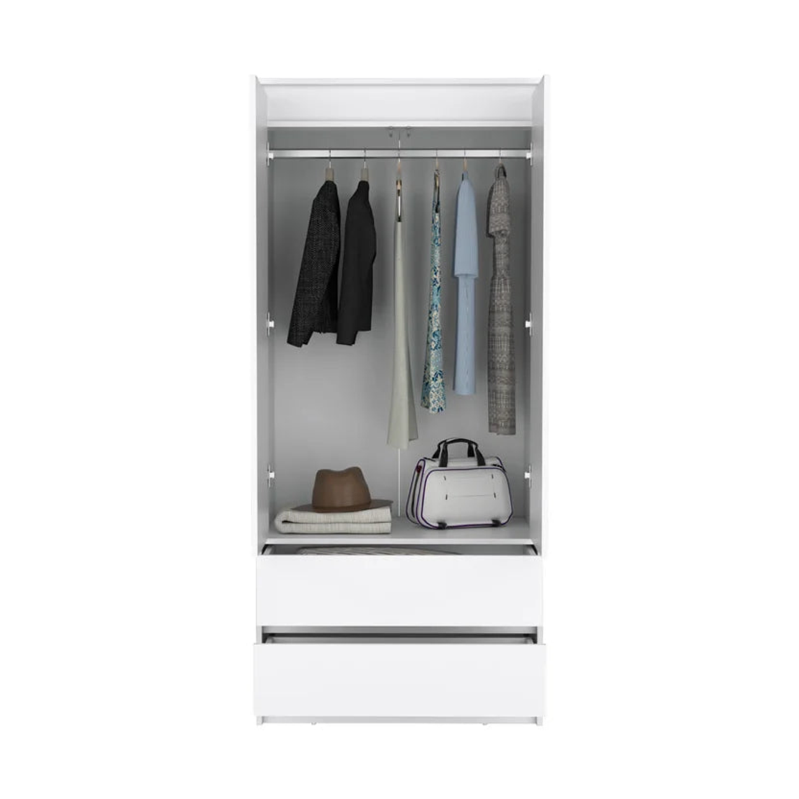Closet 2 Puertas 2 Cajones Austin 180X80 Rta Blanco 5