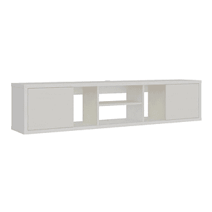 Mesa TV Flotante Ambar 35x160x30cm Blanco Niebla