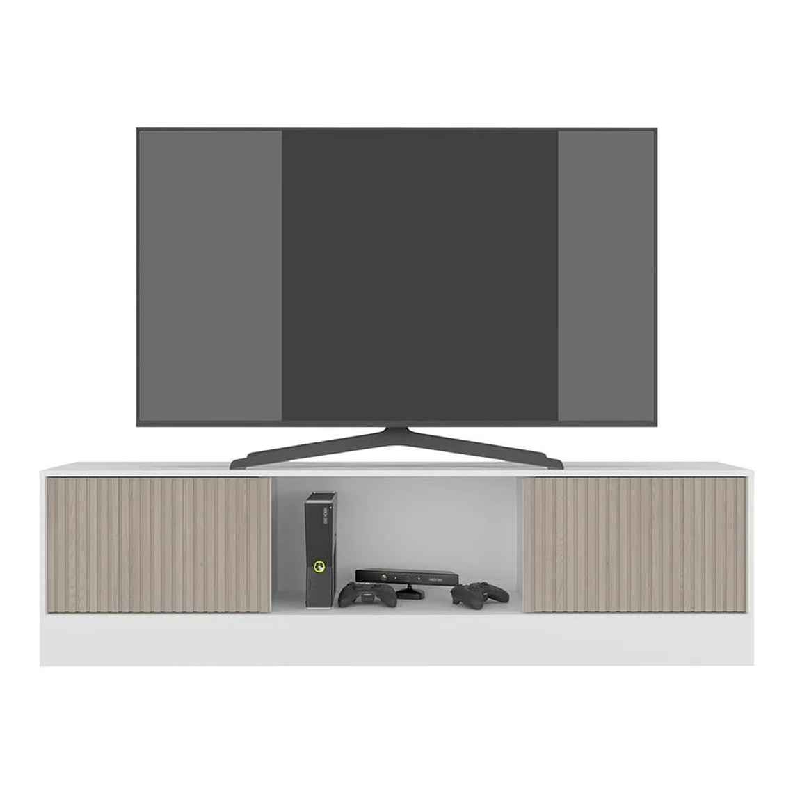 Mesa Tv Hopeland 75 Blanco+Natural 50x180x37 cm 2