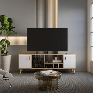 Mesa Tv Fara 60x180x40cm Fresno Eu Blanco