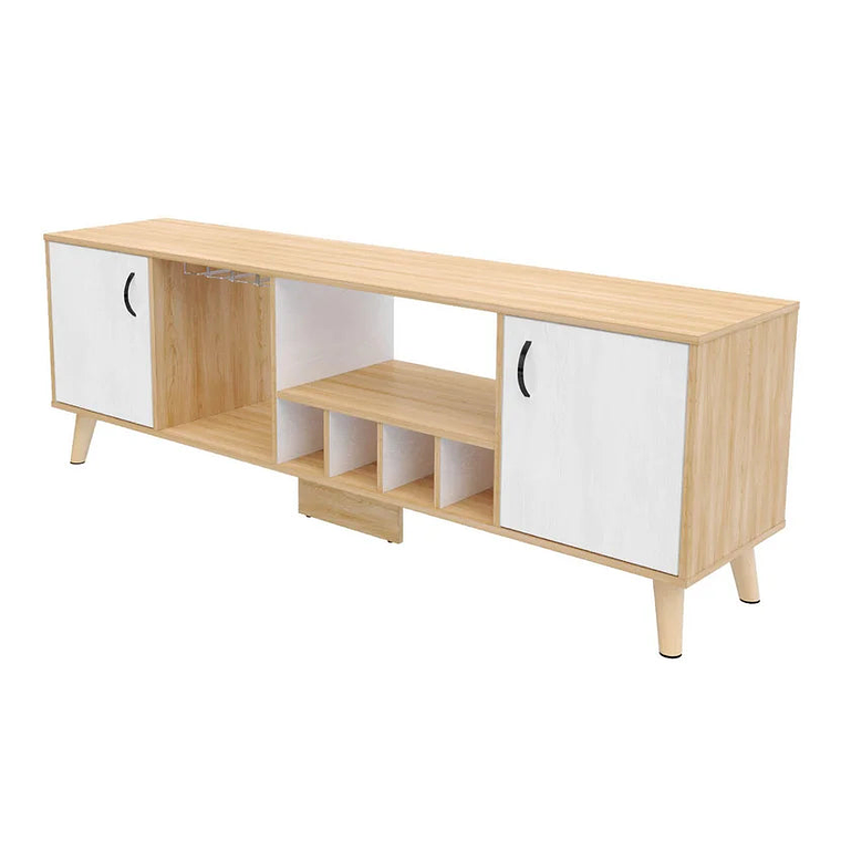 Mesa Tv Fara 60x180x40cm Fresno Eu Blanco 4