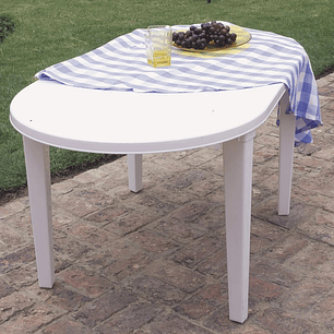 Mesa Ovalada Plástica Blanco 141x80x70 Cm