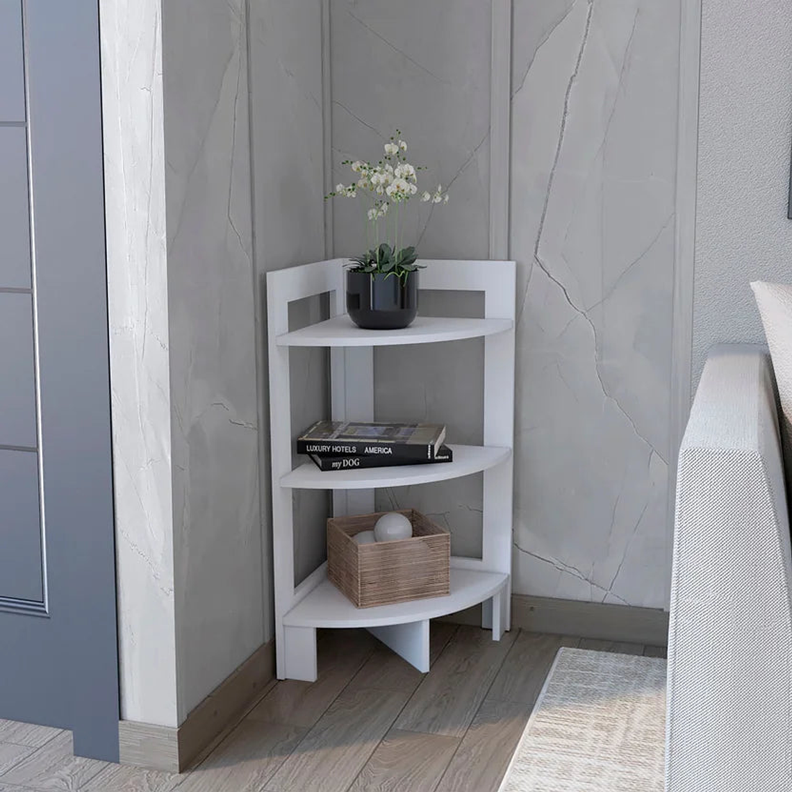 Mesa Auxiliar Esquinera Blanco 80.6x38.8x38.8 cm 2