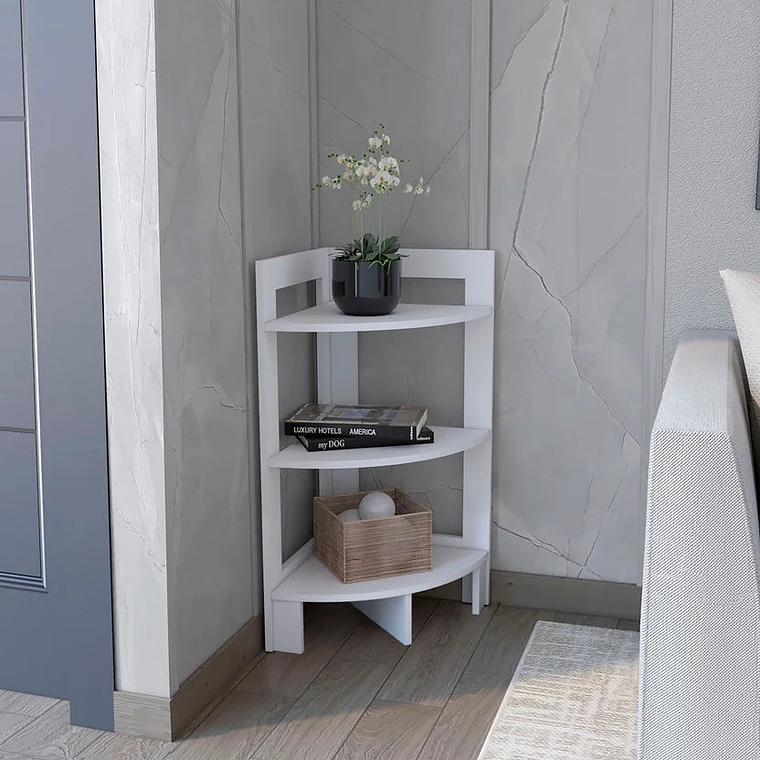 Mesa Auxiliar Esquinera Blanco 80.6x38.8x38.8 cm 2
