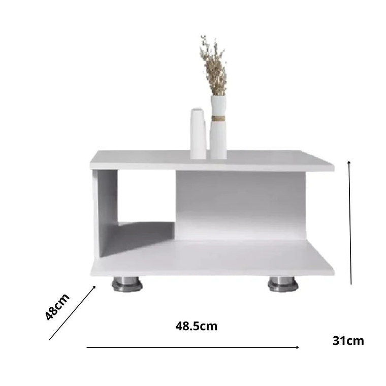 Mesa de Centro 48X48X31Cm Blanco 3