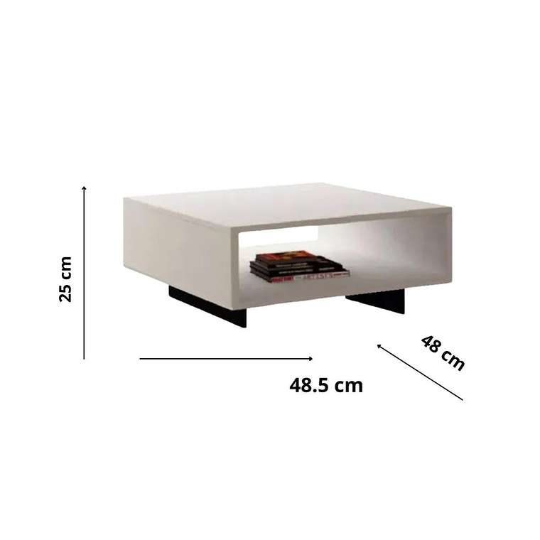 Mesa de Centro 48X25X48Cm Blanco 2