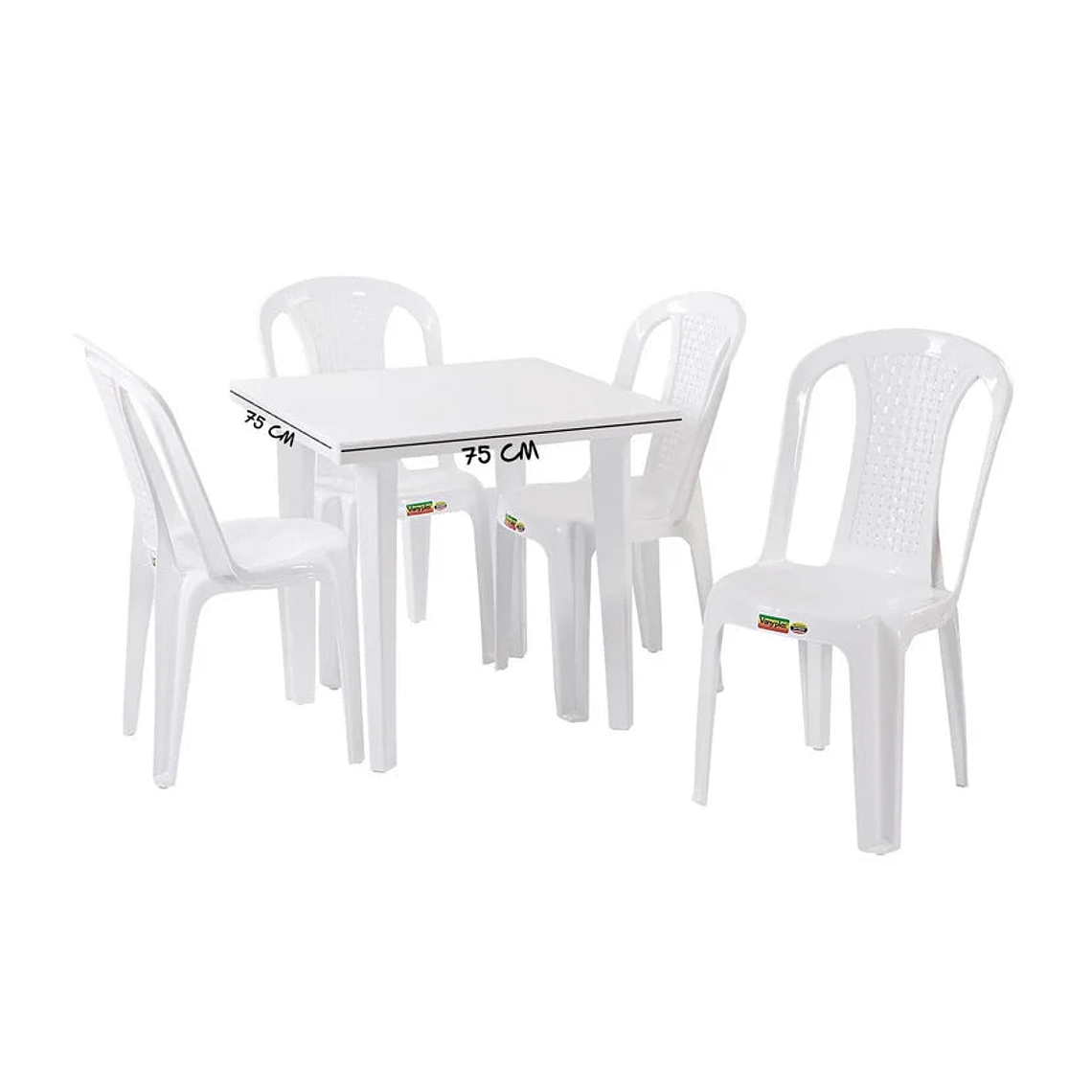 Mesa Cuadrada Plástica Blanco 75x75 Cm 5