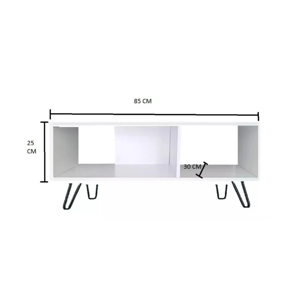 Mesa de Centro 85X30X45Cm Blanco 3