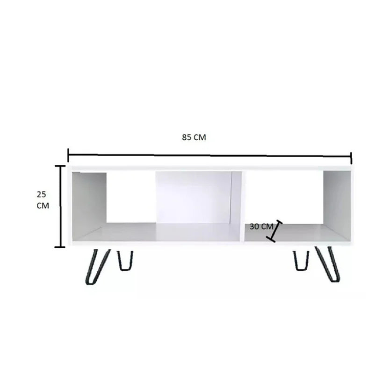 Mesa de Centro 85X30X45Cm Blanco 3