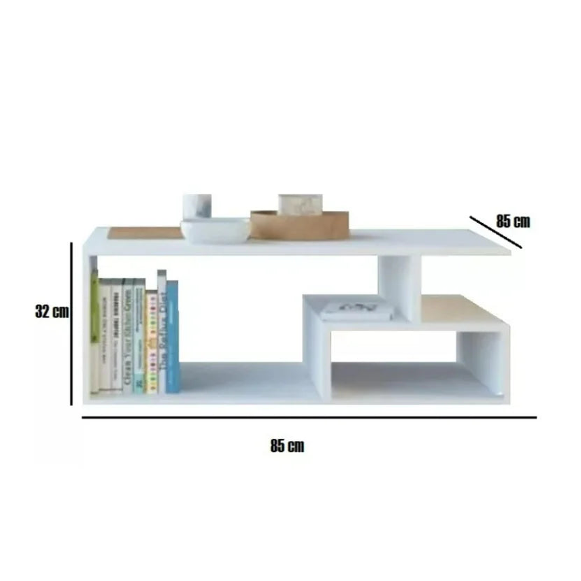 Mesa de Centro 33X30X85Cm Blanco 3