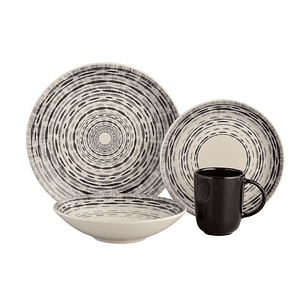 Vajilla Cleo 4 puestos 16 piezas