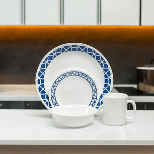 Vajilla Corelle Vitrellevajilla 16 Piezas Cobalt Circles