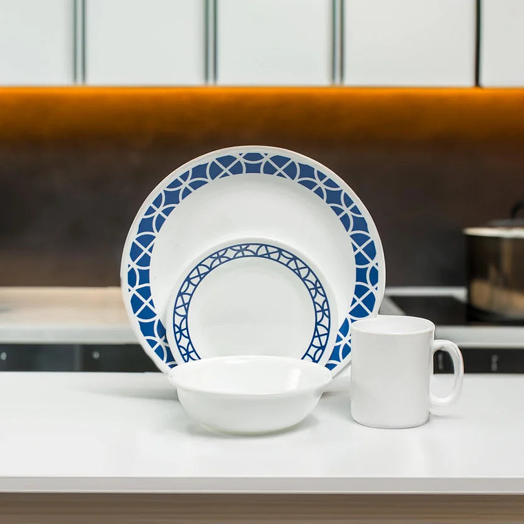 Vajilla Corelle Vitrellevajilla 16 Piezas Cobalt Circles 1