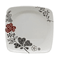 Vajilla Melamina Primavera Blanca Flores Cuadrada 16 Piezas 4 Puestos - Miniatura 1