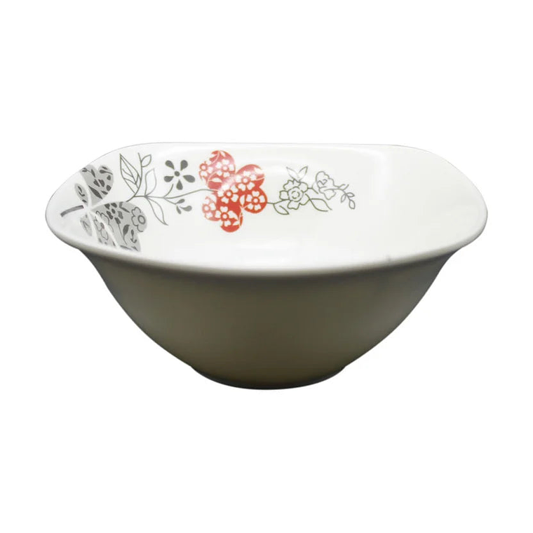 Vajilla Melamina Primavera Blanca Flores Cuadrada 16 Piezas 4 Puestos 3