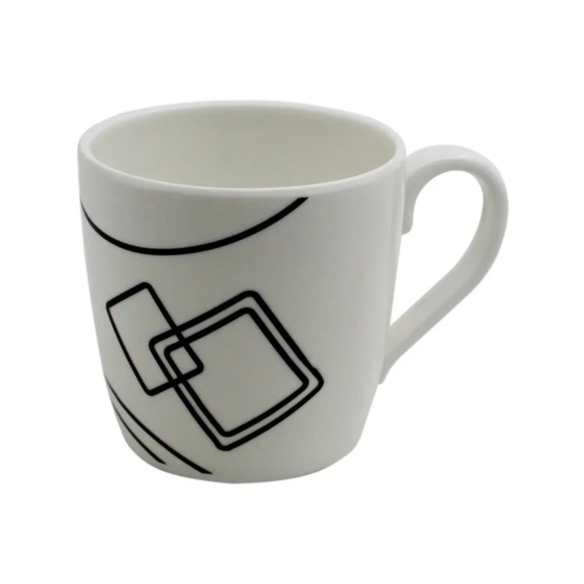 Vajilla Melamina Primavera Blanca Líneas Negras Cuadrada 16 Piezas 4 Puestos 5