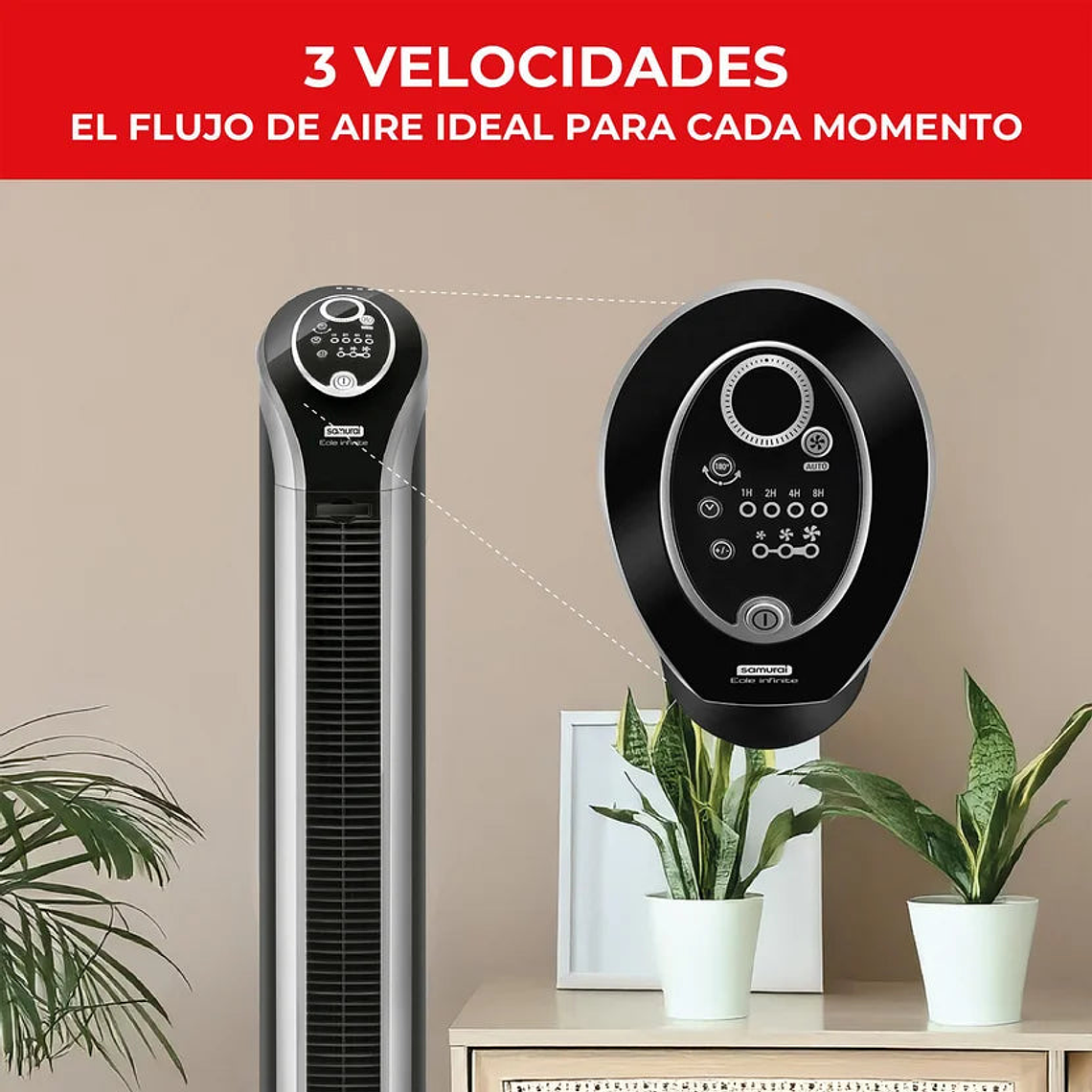 Ventilador de Torre SAMURAI Eole Negro 3