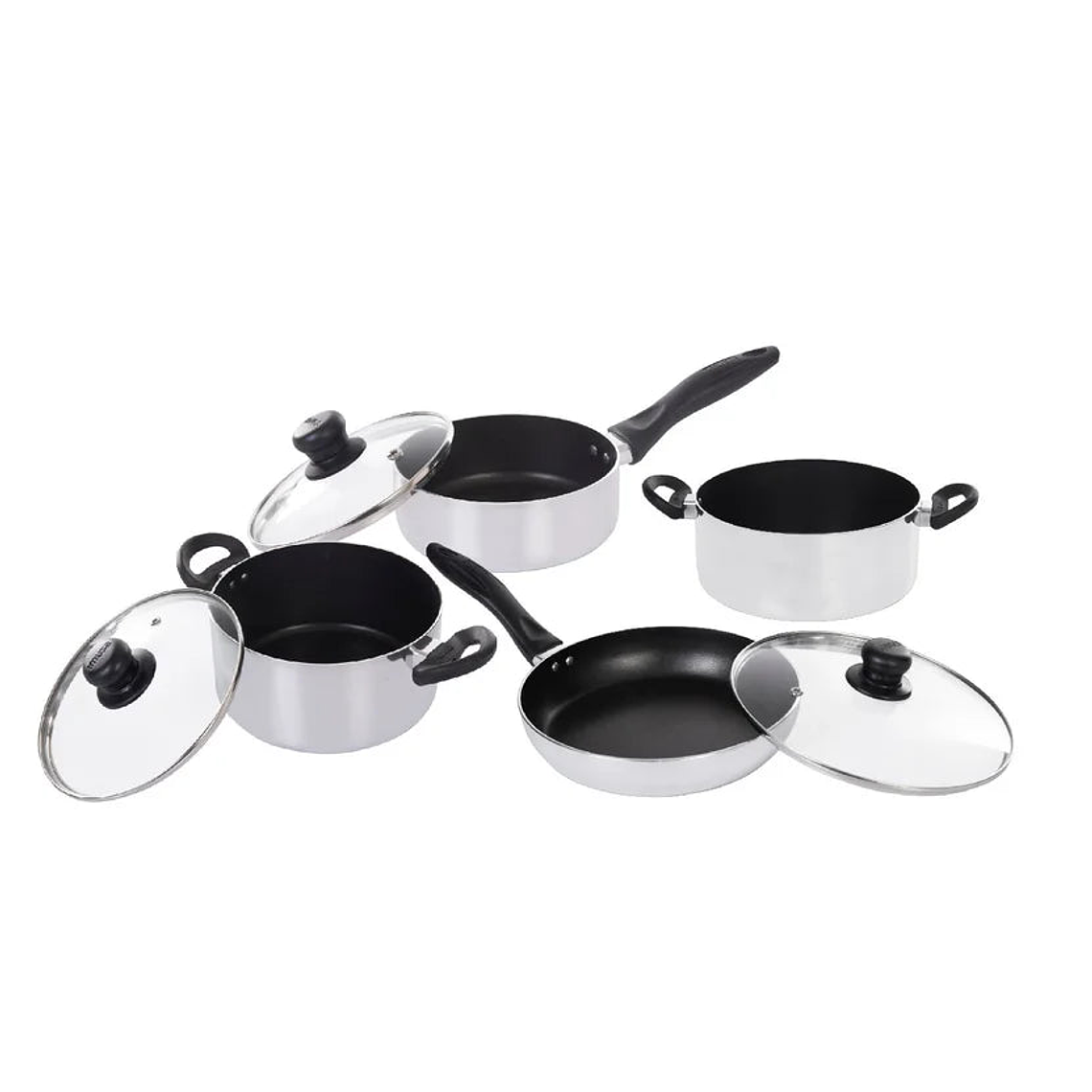 Bateria de Cocina 7 Piezas Aluminio Tapa Vidrio 2