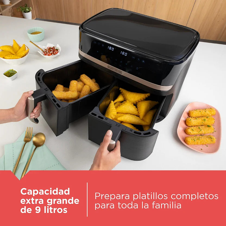 Freidora de aire BLACK+DECKER Purifry 9L doble cesta AFBD92-1BDLA 2