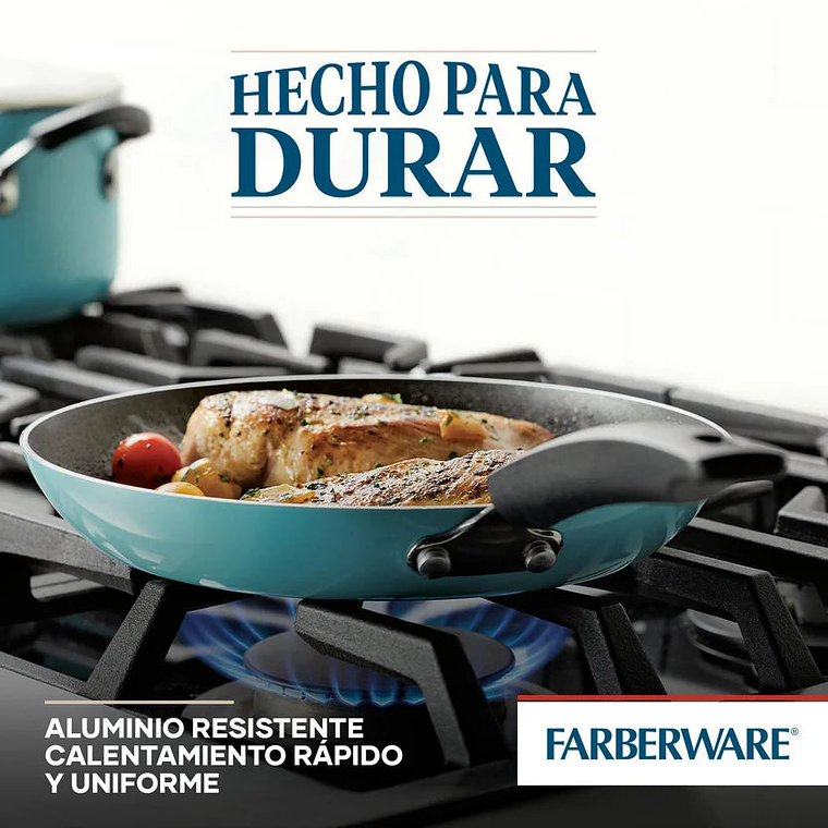 Juego de Ollas de 12 Piezas con Antiadherente Farberware Realiance Azul Aqua 4