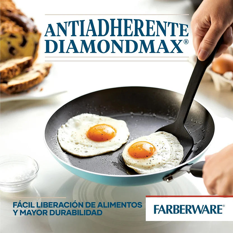 Juego de Ollas de 12 Piezas con Antiadherente Farberware Realiance Azul Aqua 5