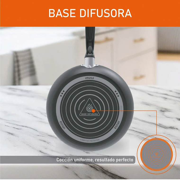 Sartén 24 cm Tapa Vidrio + Jarro 15 cm Tapa Easy Cook Imusa 2