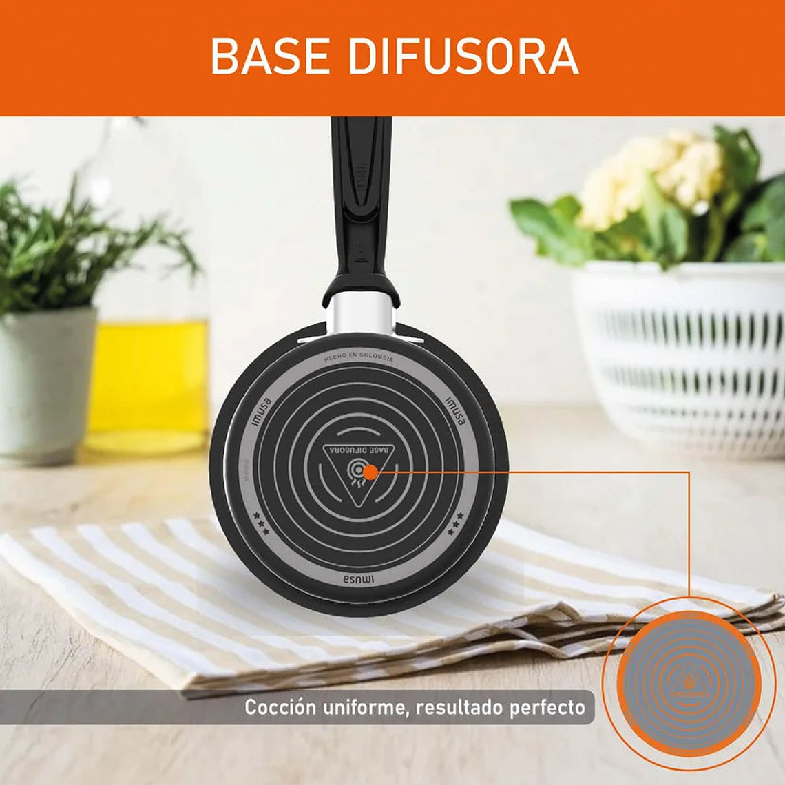 Set de Sartén 20cm Tapa Vidrio + Perol 10cm Tapa Vidrio Easy Cook Imusa 1