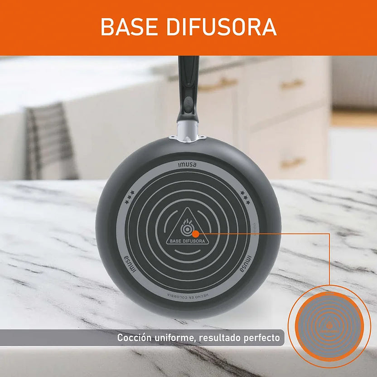 Set de Sartén 20cm Tapa Vidrio + Perol 10cm Tapa Vidrio Easy Cook Imusa 2
