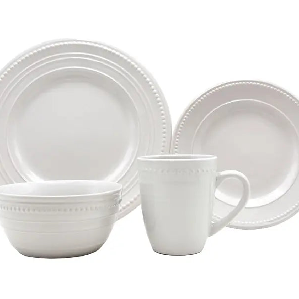 Vajilla Relieve rústico blanco 12 piezas 1