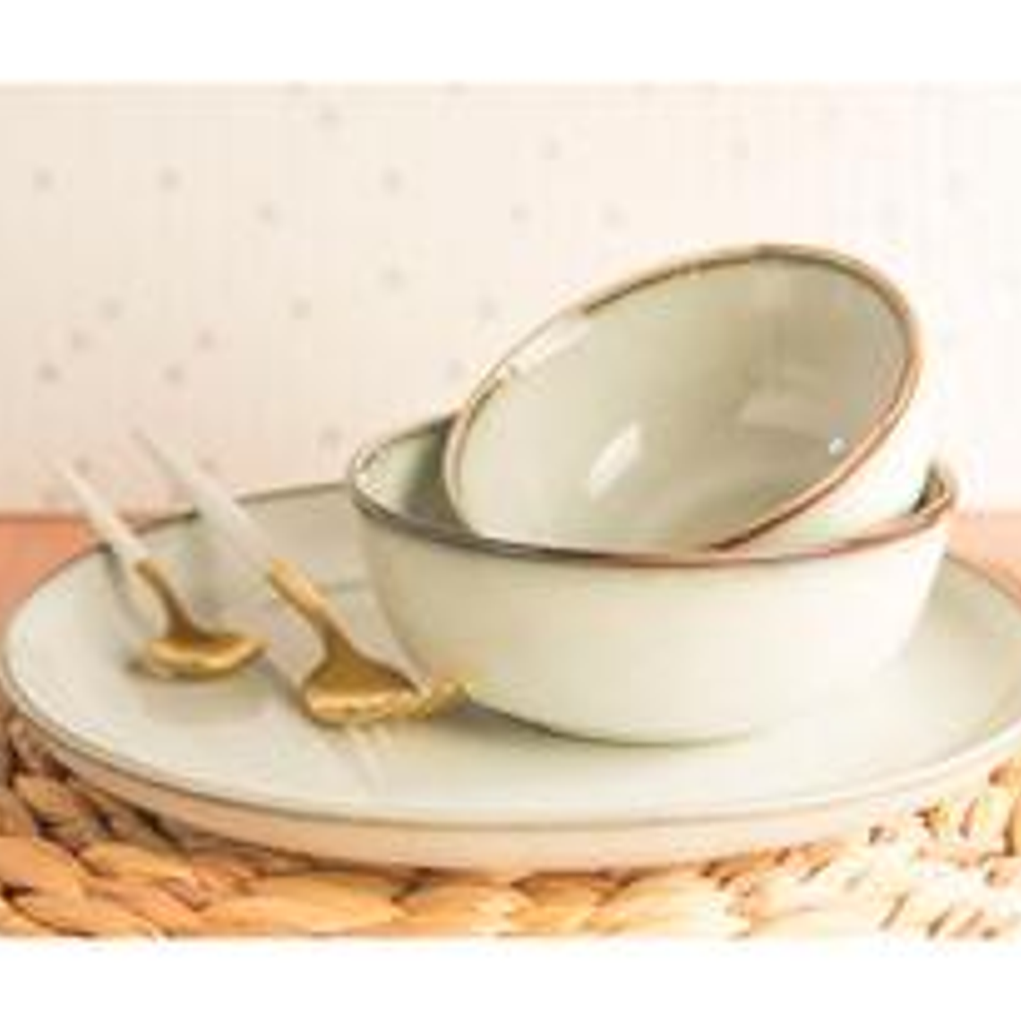 Vajilla 16 piezas cerámica beige 2