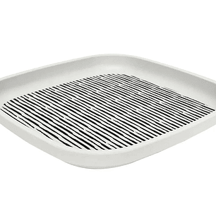 Plato biobamboo Rayas blanco/negro 18.1x2 cm