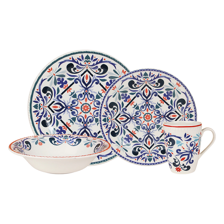 Vajilla Corona Antonella 4 puestos 16 piezas 1