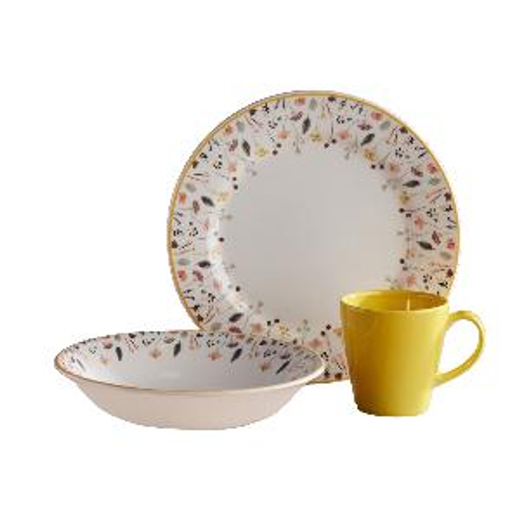 Vajilla Corona Ashley 4 puestos 12 Piezas 1