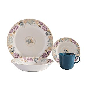 Vajilla Corona Bahari 4 puestos 16 piezas