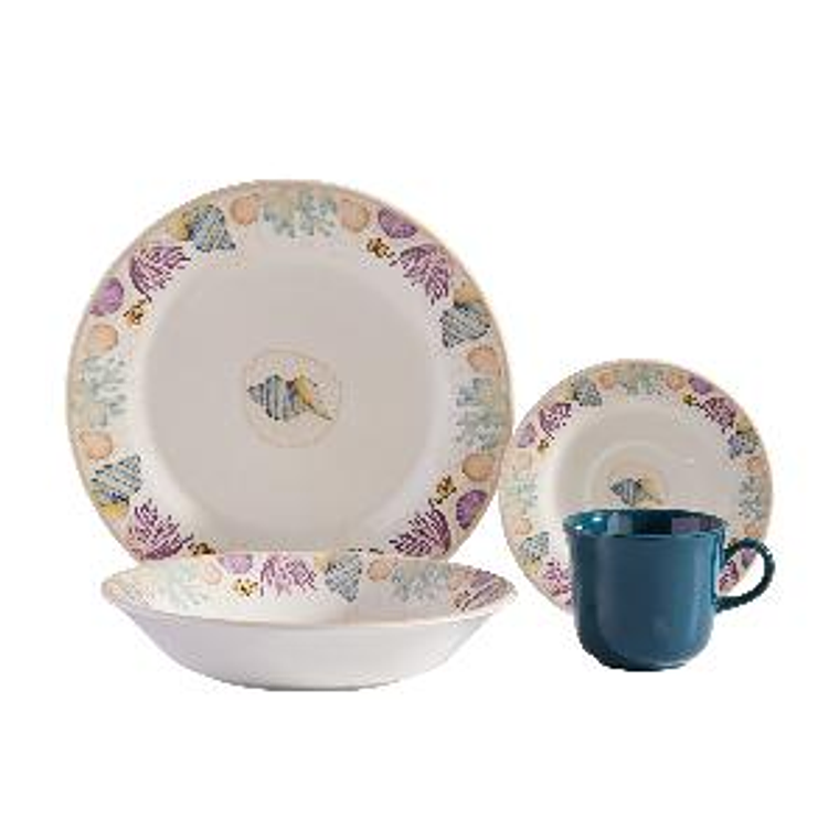 Vajilla Corona Bahari 4 puestos 16 piezas 1