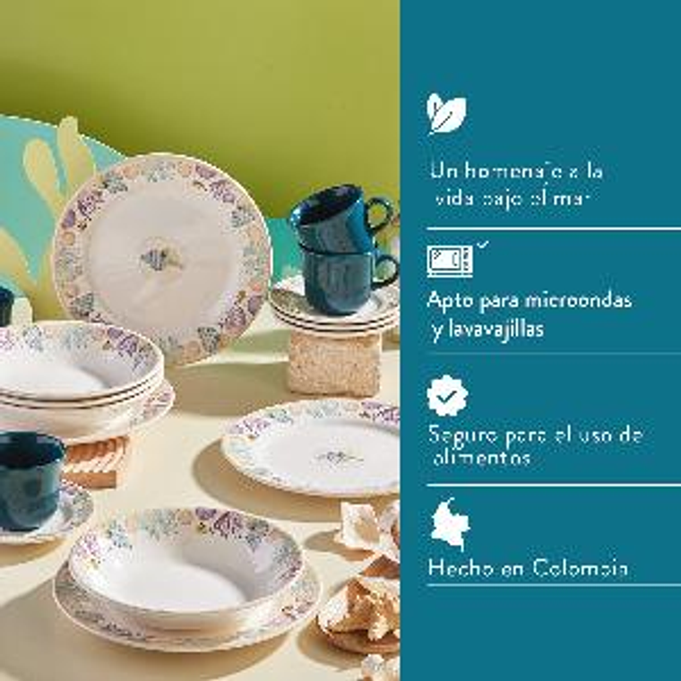 Vajilla Corona Bahari 4 puestos 16 piezas 3