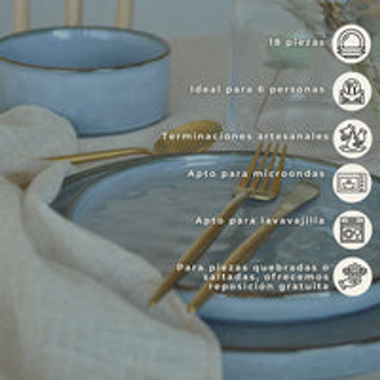 Juego de loza 18 piezas Vajilla Cerámica Mónaco 1