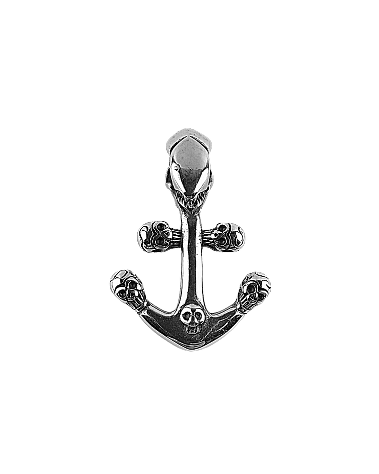 Colgante Anchor Skull Plateado